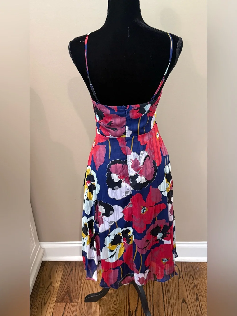 NWT Women’s LULUS All About Love Royal Blue floral midi dress- Size Small - Picture 5 of 7